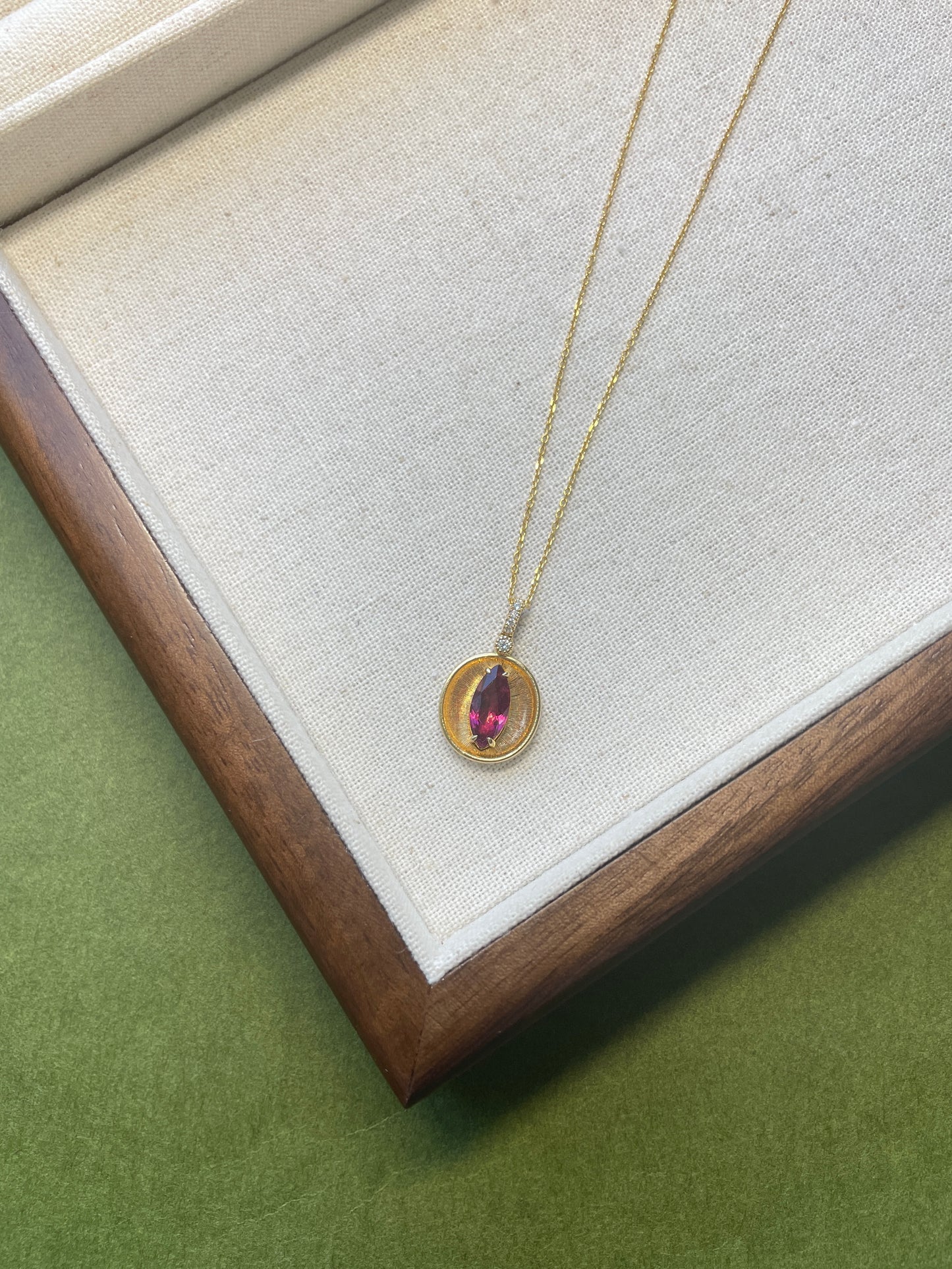 Natural Rubellite Tourmaline Pendant
