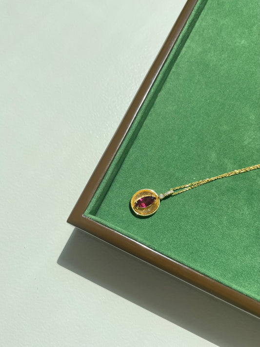 Natural Rubellite Tourmaline Pendant