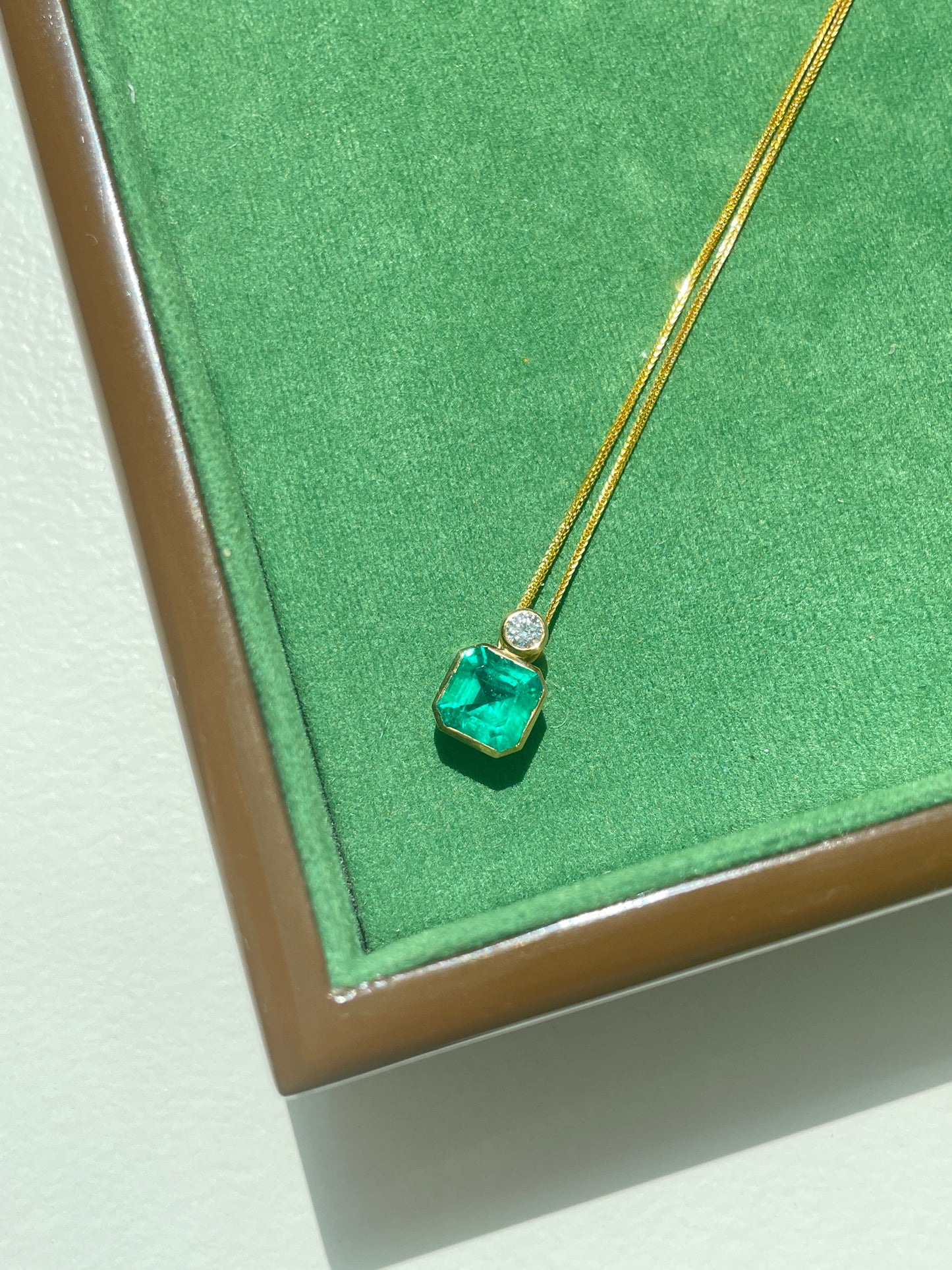 Emerald Solitaire Necklace