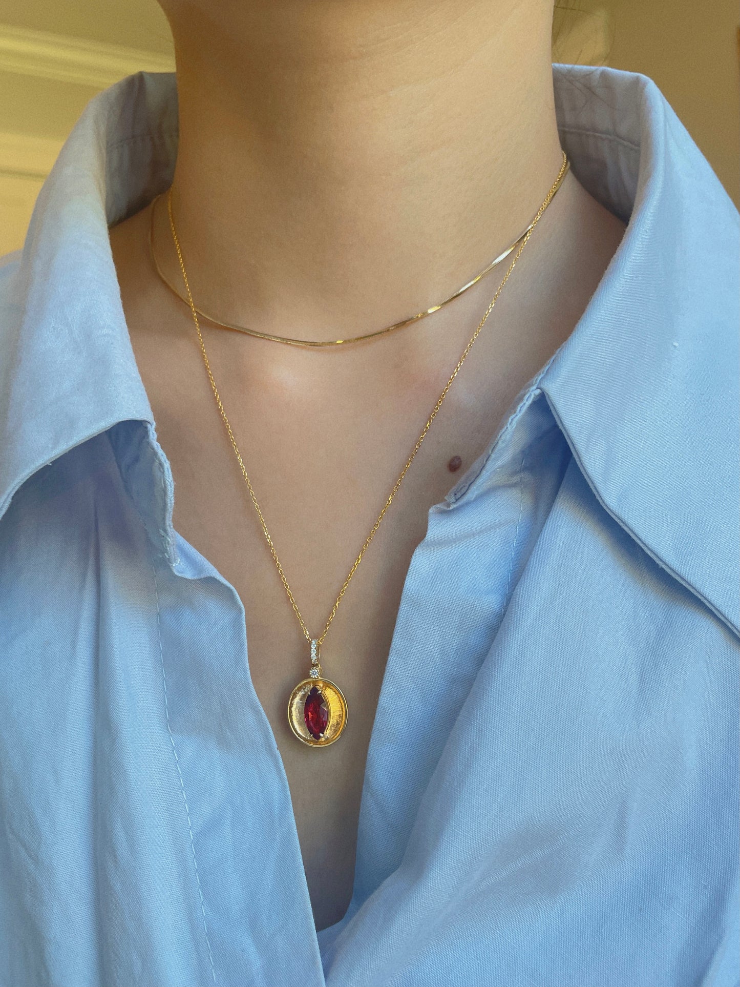 Natural Rubellite Tourmaline Pendant