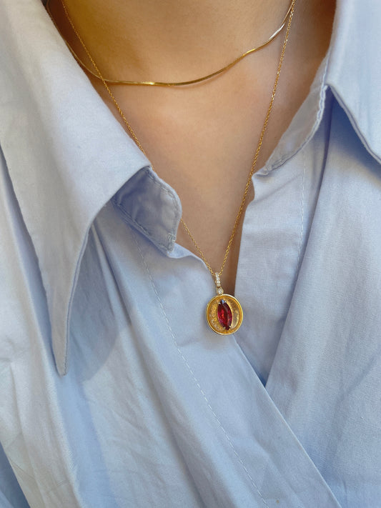 Natural Rubellite Tourmaline Pendant