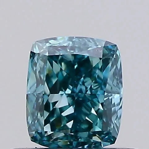 0.52ct Cushion modified Lab Grown Diamond (Colour Fancy Vivid Blueish Green, Clarity VS1, IGI Certified)