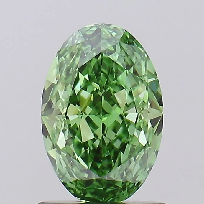 1.03ct Oval Lab Grown Diamond (Colour Fancy Vivid Green, Clarity FL, IGI Certified)