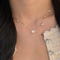 1.52ct Heart Diamond Station Necklace Fantasilvia Jewelry
