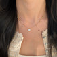 1.52ct Heart Diamond Station Necklace Fantasilvia Jewelry