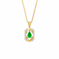 18K Gold Nested Rhombus Emerald & Diamond Pendant Fantasilvia Jewelry