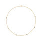 Delicate 18K yellow gold necklace featuring evenly spaced natural diamond stations along a fine gold chain. A timeless and minimalist design perfect for everyday wear or layering.