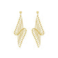 Gold vermeil chandelier statement earrings featuring cascading beaded chains designed like Italian lace.