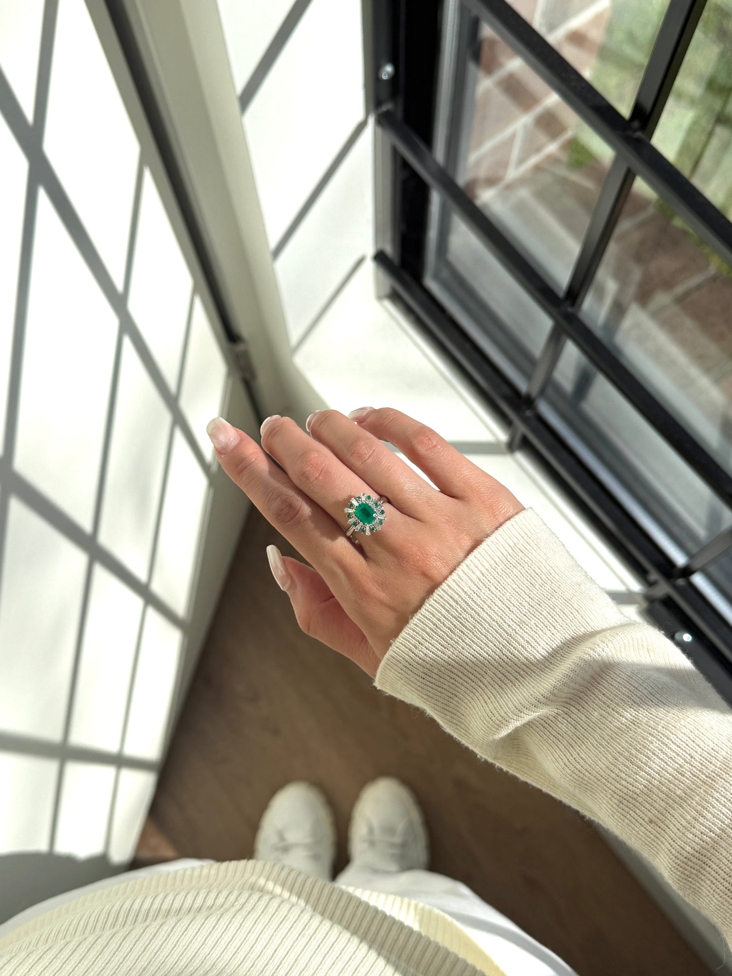 Emerald Sparkle Ring Fantasilvia Jewelry