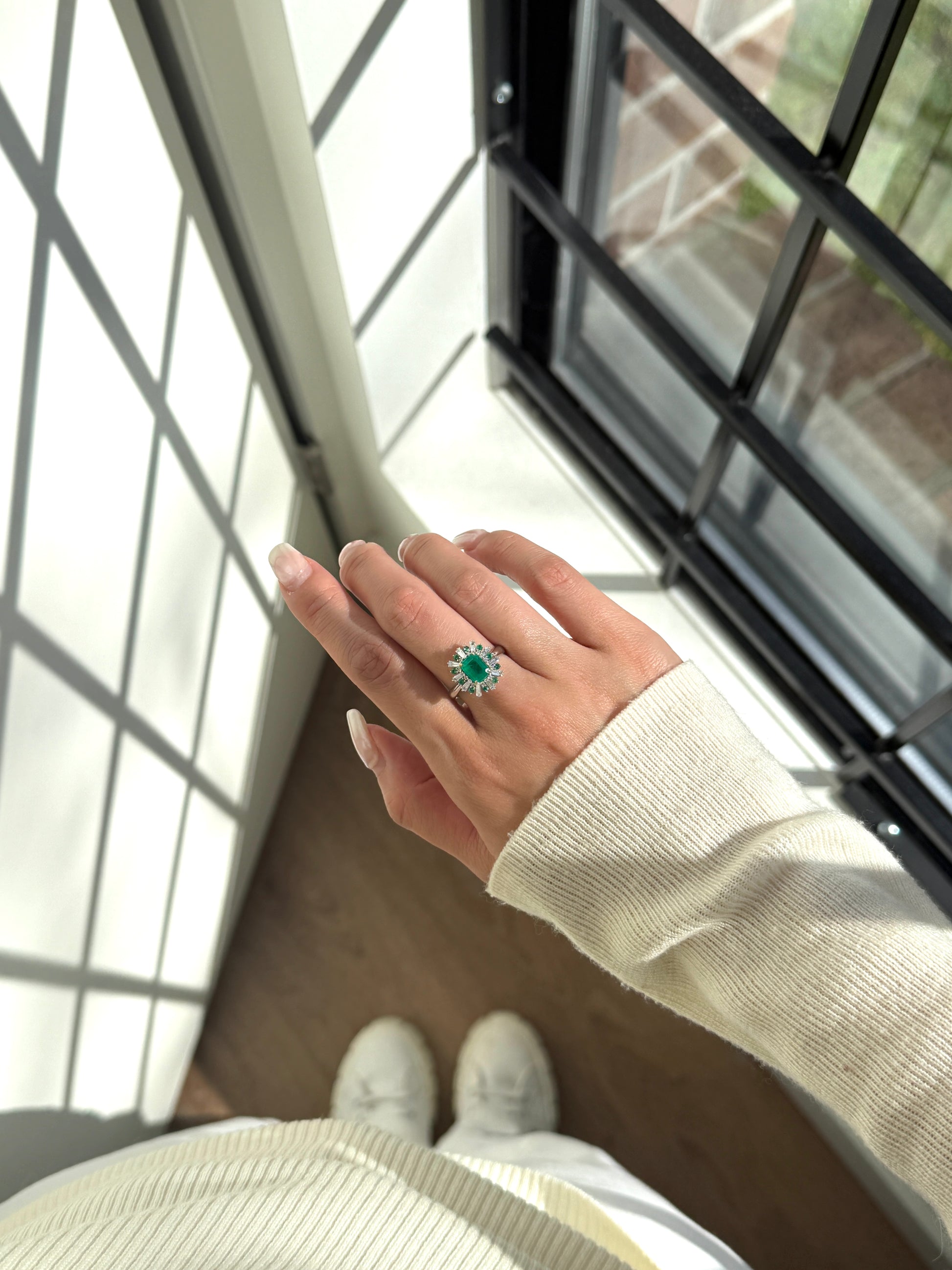 Emerald Sparkle Ring Fantasilvia Jewelry