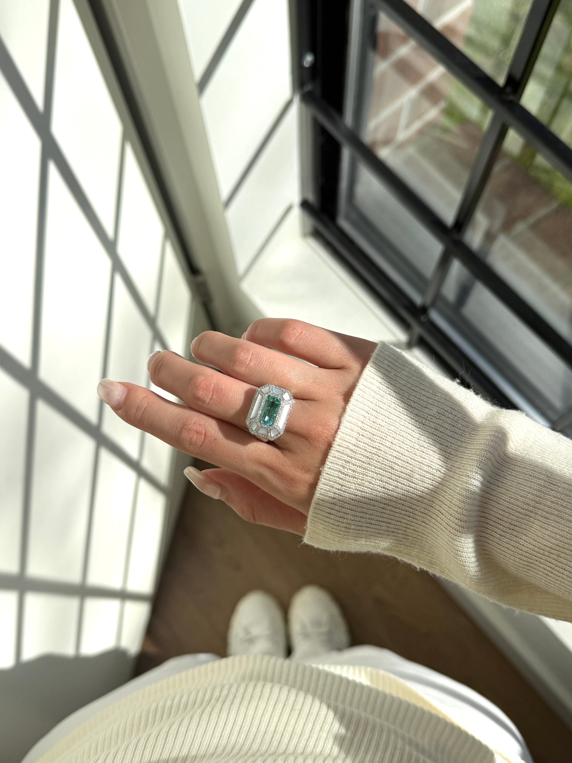 Paraiba Tourmaline & Diamond Band Fantasilvia Jewelry
