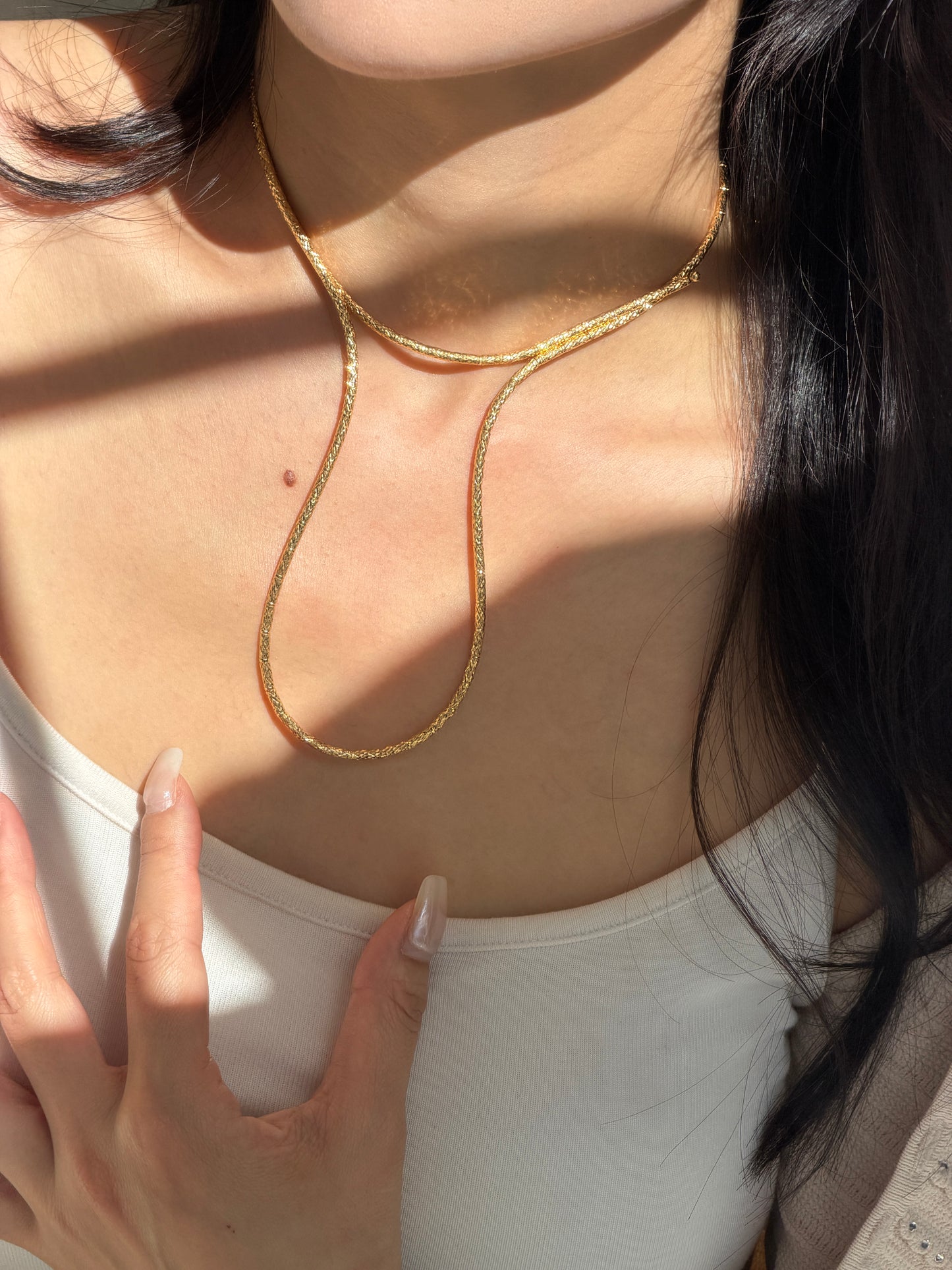 18K Solid Gold Japanese Magnetic Necklace