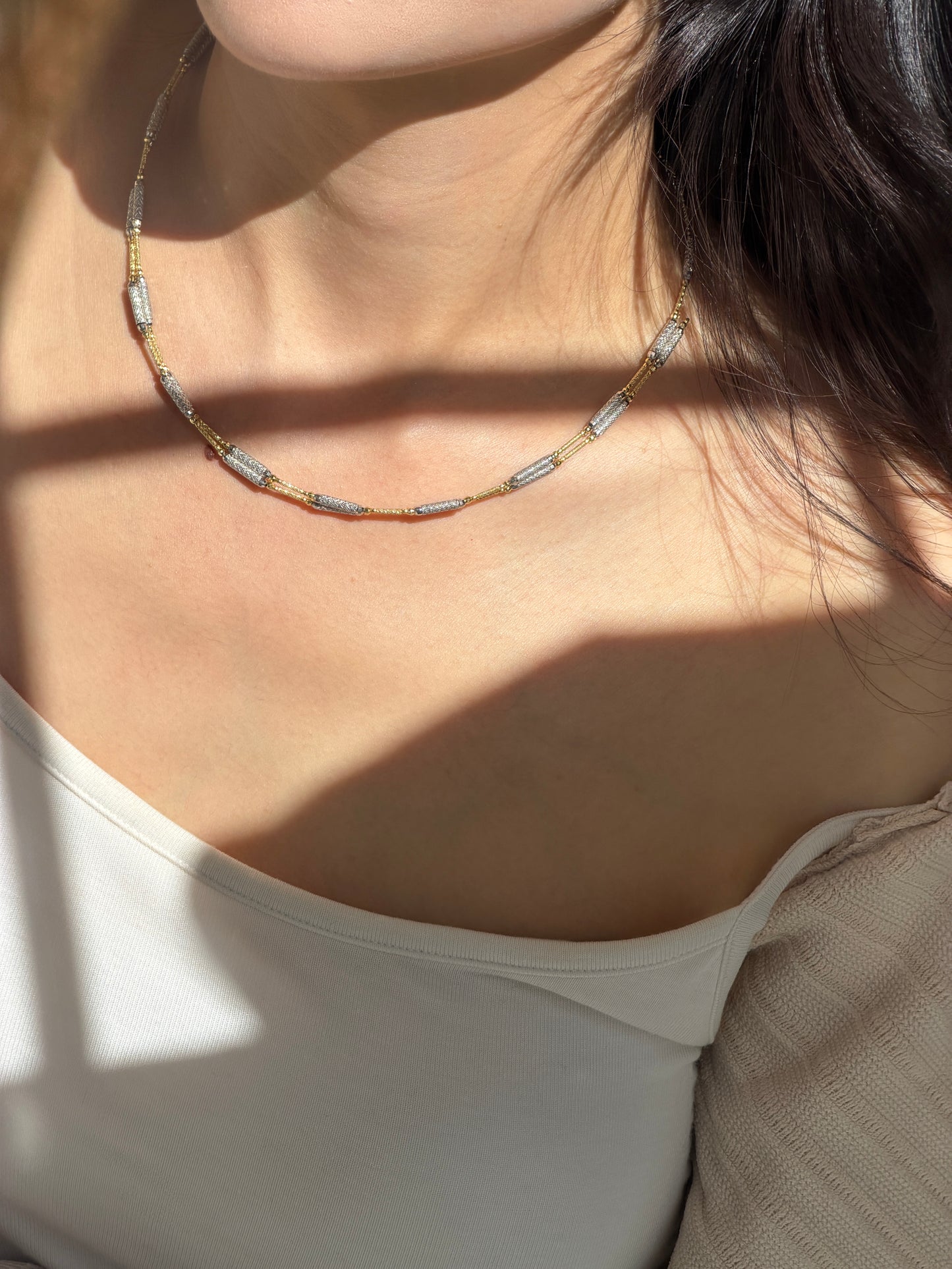 The Haruka Two-Tone Magnetic Necklace/Bangle Fantasilvia Jewelry