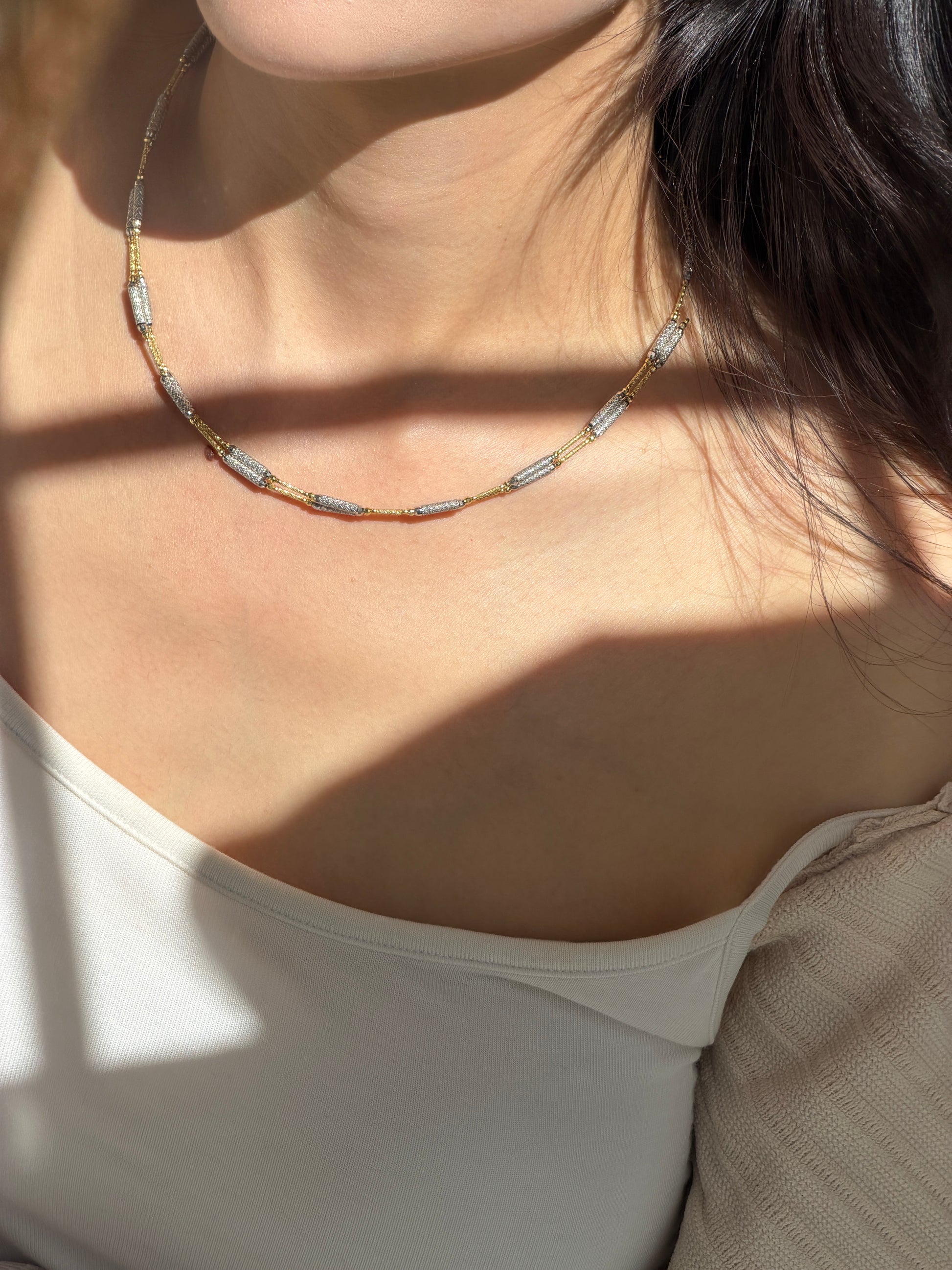 The Haruka Two-Tone Magnetic Necklace/Bangle Fantasilvia Jewelry