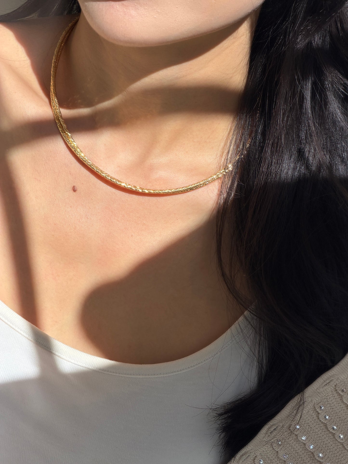 18K Solid Gold Japanese Magnetic Necklace