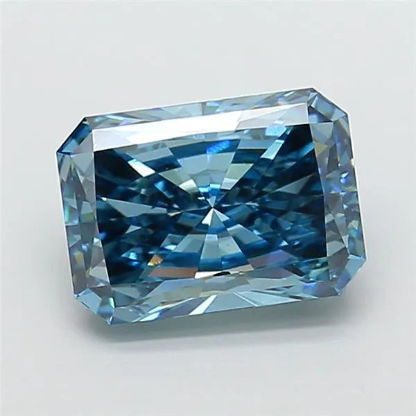 5.01ct Radiant Lab Grown Diamond (Colour Fancy Vivid Blue, Clarity VVS2, IGI Certified)