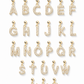 Complete A to Z alphabet of detachable initial charms crafted in 14K solid gold and pave-set lab-grown diamonds.