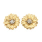 Textured gold daisy stud earrings with two-tone silver center - The First Bloom floral jewelry