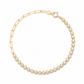 1 carat total weight natural diamond bracelet showcasing half round diamond tennis links and a half paperclip gold chain.