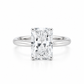 Front view of a PT950 platinum solitaire ring with a 4.15 ct radiant-cut lab-grown diamond in a four-prong setting.