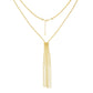 Gold vermeil statement necklace featuring cascading beaded chains designed like Italian lace, matching earrings available