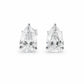 Pear-Cut Diamond Solitaire Stud Earrings in Platinum Fantasilvia Jewelry