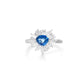 Natural cornflower blue sapphire ring in 18K white gold by Fantasilvia Fine Jewelry, Vancouver
