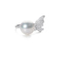 South Sea pearl ring with diamond angel wing design crafted in 18K gold by Fantasilvia Fine Jewelry.
