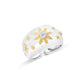 Golden dawn blossom floral ring in fine gold by Fantasilvia Fine Jewelry.

