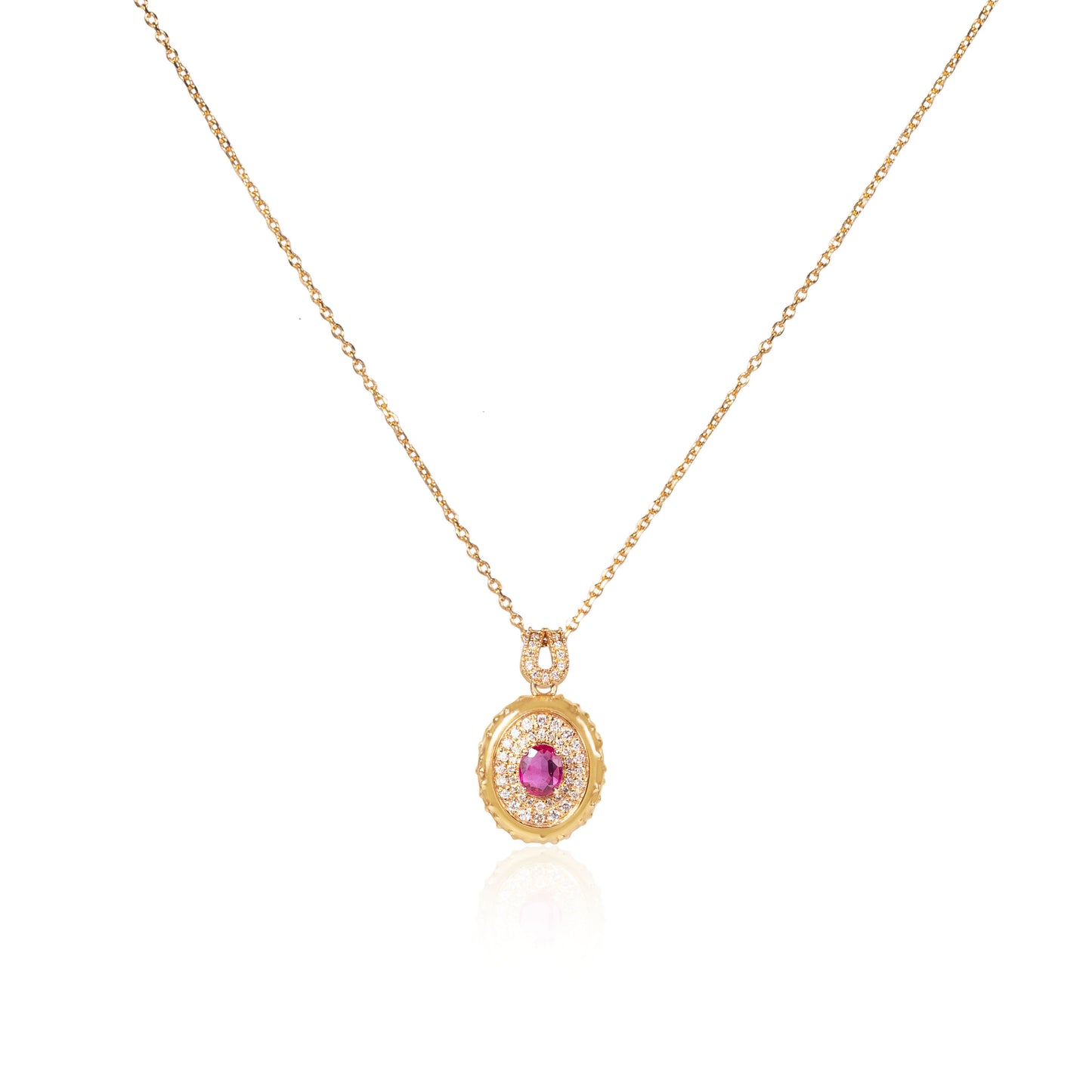 Natural ruby pendant in 18K gold by Fantasilvia Fine Jewelry, Vancouver
