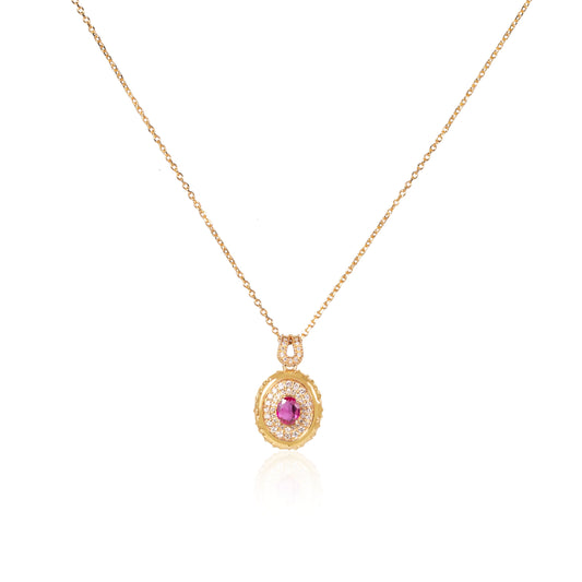 Natural ruby pendant in 18K gold by Fantasilvia Fine Jewelry, Vancouver
