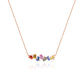 Rainbow sapphire tennis necklace crafted in 18K gold by Fantasilvia Fine Jewelry.
