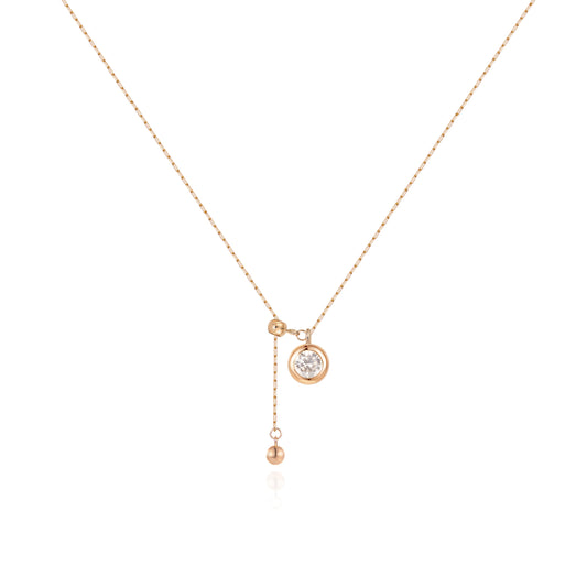 Natural diamond bubble necklace in fine gold by Fantasilvia Fine Jewelry.
