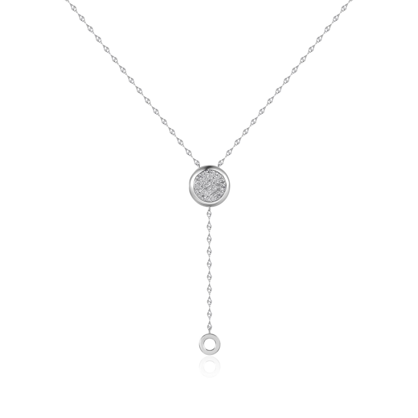 Platinum star diamond necklace with natural diamonds by Fantasilvia Fine Jewelry.
