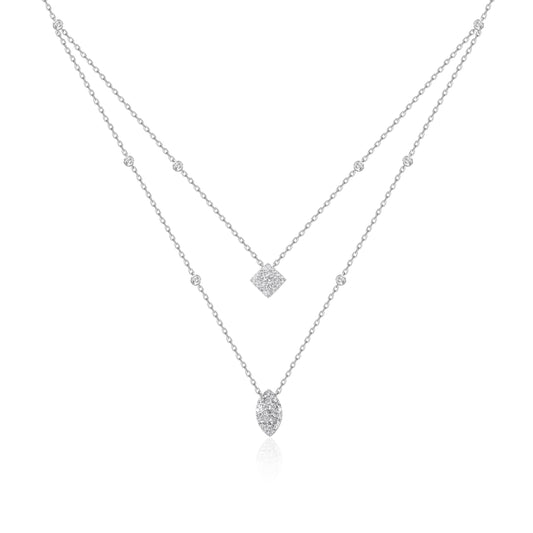 Natural diamond branch design necklace in fine gold by Fantasilvia Fine Jewelry.
