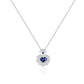 Heart-shaped natural sapphire pendant crafted in 18K gold by Fantasilvia Fine Jewelry.
