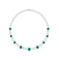 Natural emerald beaded necklace in fine gold by Fantasilvia Fine Jewelry.

