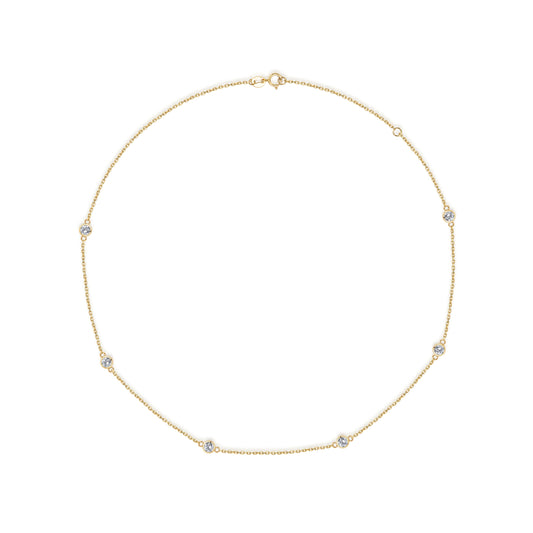 Six Lab Diamond Bubble Necklace