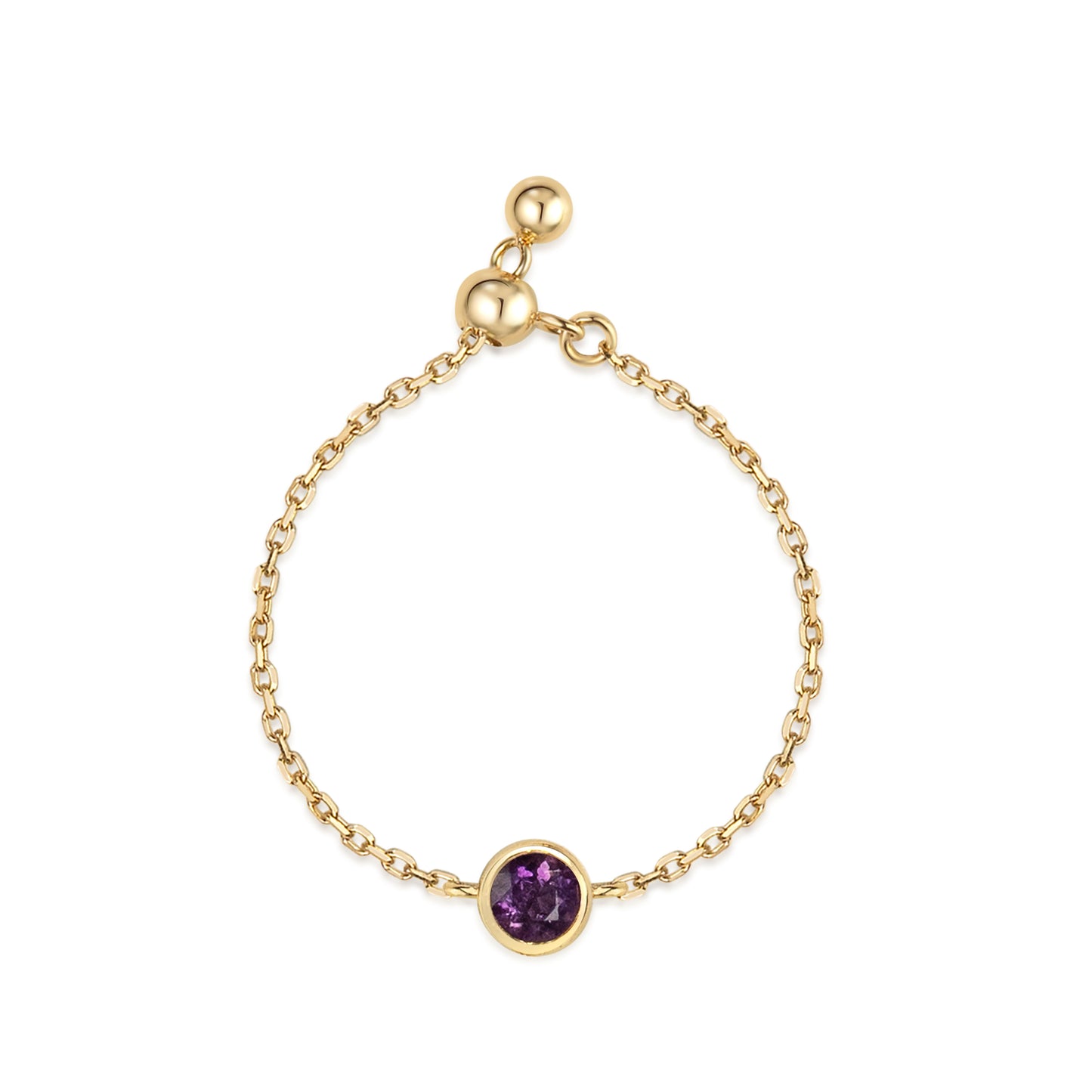 Birthstone Chain Ring