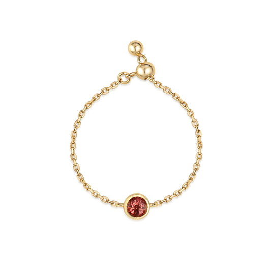 Birthstone Chain Ring