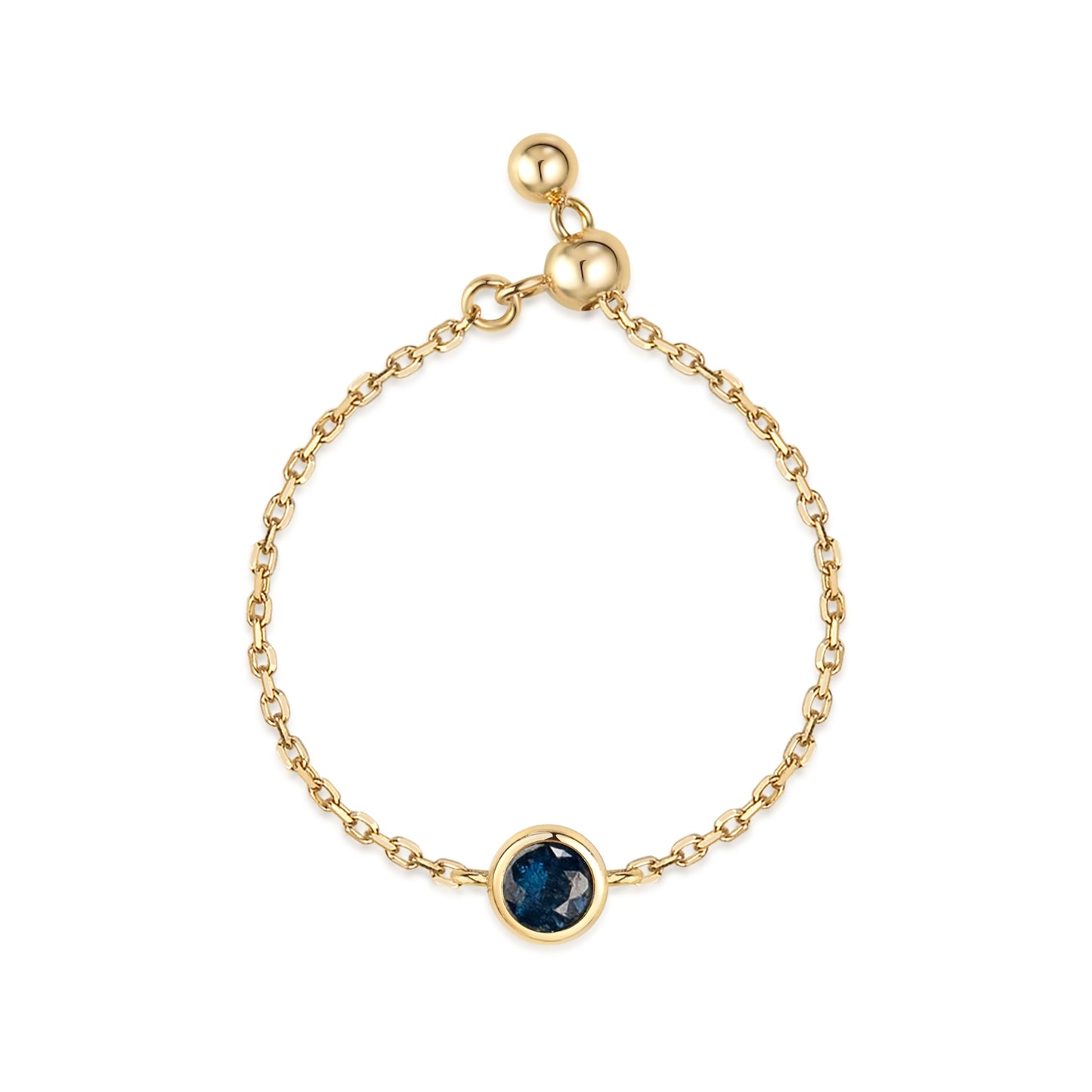 18K Birthstone Chain Ring