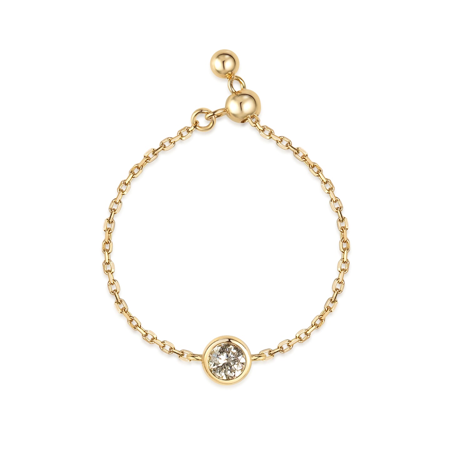 Birthstone Chain Ring