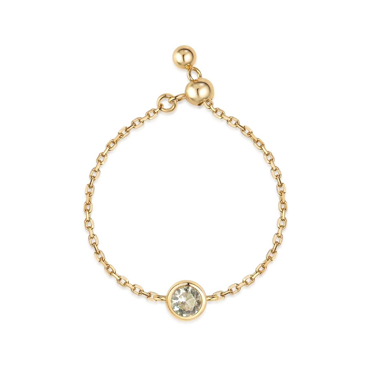 Birthstone Chain Ring