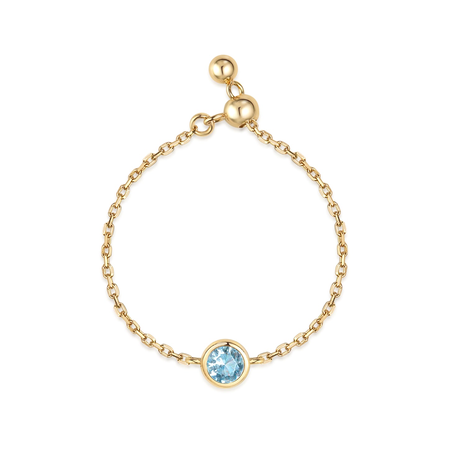 Birthstone Chain Ring