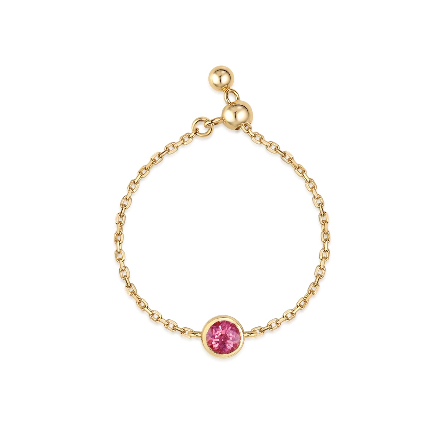 Birthstone Chain Ring