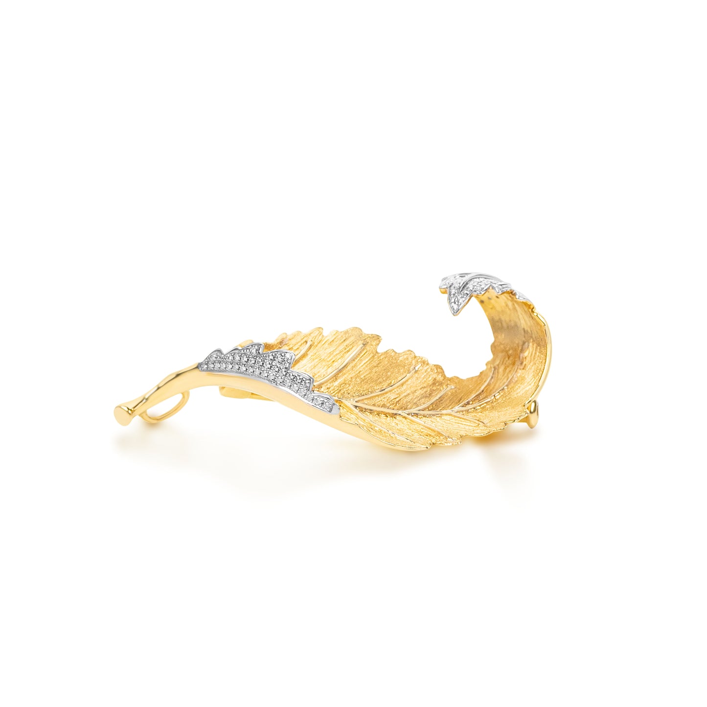Brushed Gold Diamond Brooch