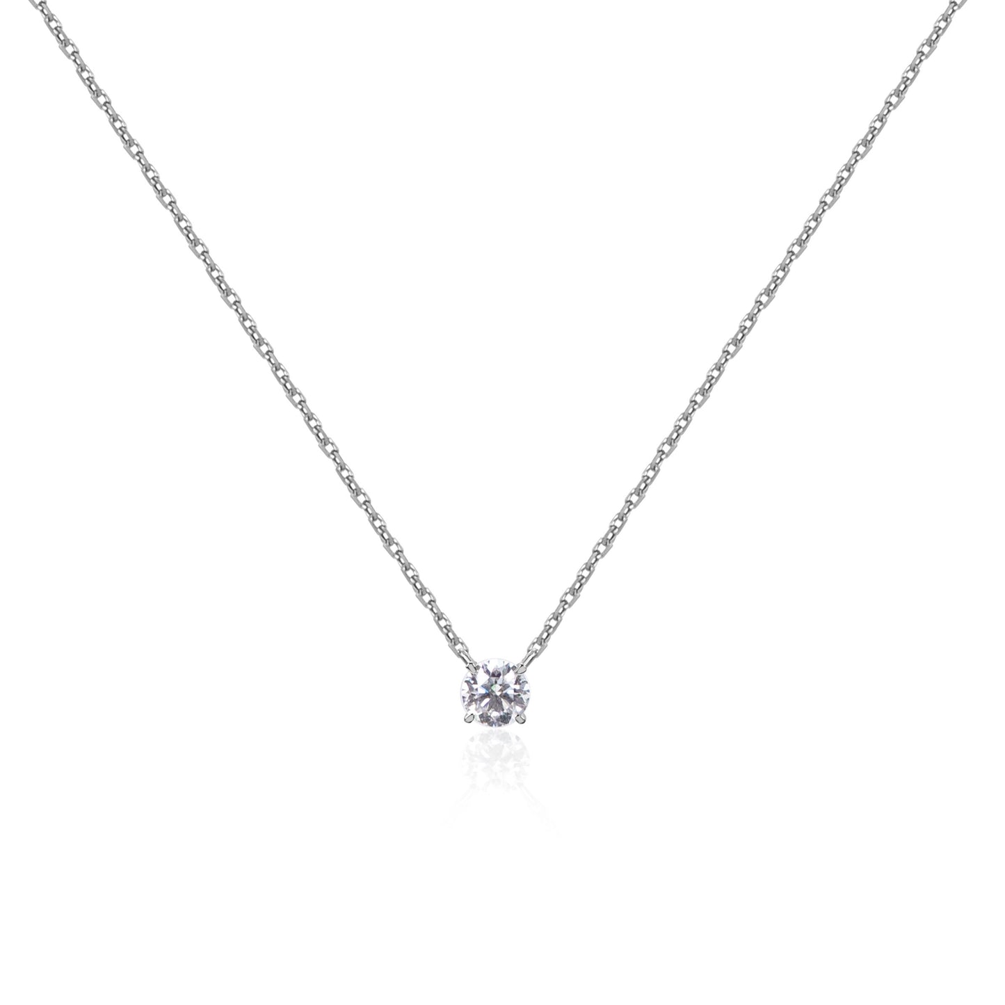0.5 carat lab grown diamond solitaire necklace in fine gold by Fantasilvia Fine Jewelry.
