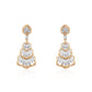 Natural diamond evening dress earrings in fine gold by Fantasilvia Fine Jewelry.
