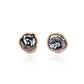 Tahitian baroque pearl stud earrings set in fine gold by Fantasilvia Fine Jewelry.
