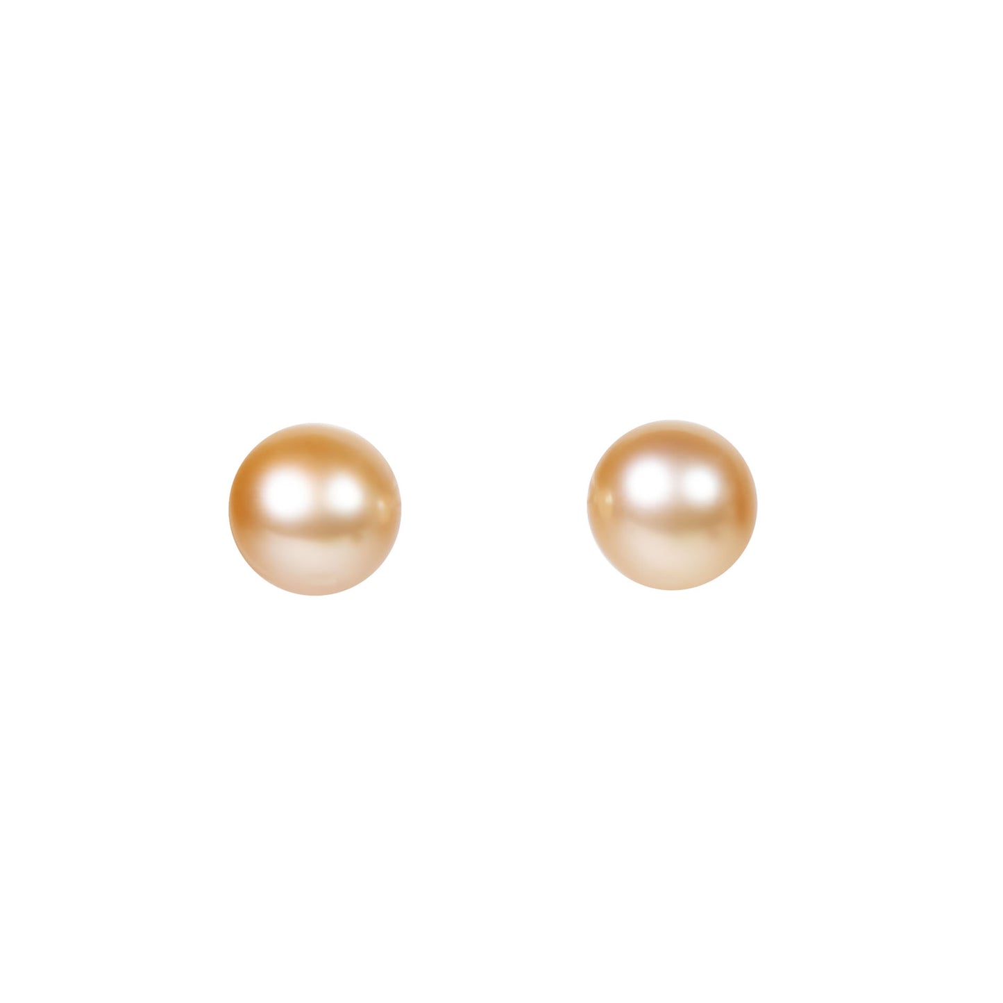 South Sea pearl stud earrings set in fine gold by Fantasilvia Fine Jewelry.
